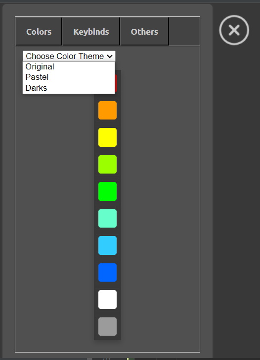 Color Settings Color Themes Dropdown Opened