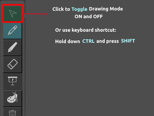 How to turn Drawing mode on and off